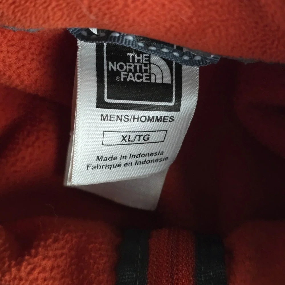 The North Face Mens‎ TKA 100 Fleece 1/4 Zip Pullover Sweater Orange XL
